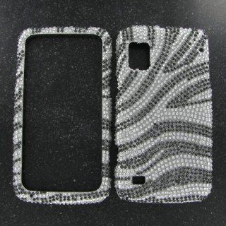 ZTE N860 Warp Full Diamond Silver Zebra Phone Protective Case Cell Phones & Accessories