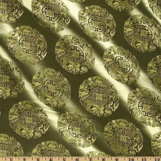 44'' Wide Chinese Brocade Medallions Willow Fabric By The Yard