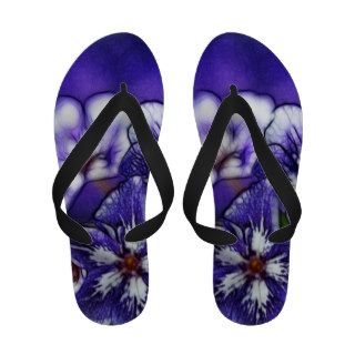 Purple White Flower Flip Flops