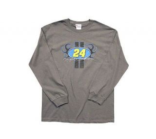 Jeff Gordon Mens Charcoal Long Sleeve T shirt —