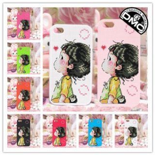 DIY DMC cross stitch S1163 iphone 5 TPU case (Pink) Cell Phones & Accessories