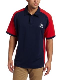 Team USA Men's Coaches Short Sleeve Polo (Navy, X Large)  Sports Fan Polo Shirts  Clothing