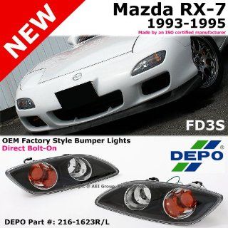 DEPO Mazda RX7 FD3S 93 99 JDM Black Housing Bumper Turn Signal Lamps Lights Automotive