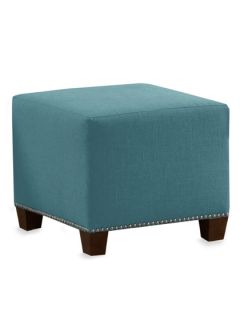 Nail Button Ottoman in Linen by Platinum Collection by SF Designs