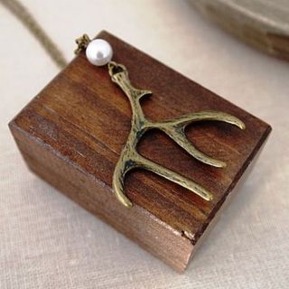 bronze antler necklace by melissa morgan designs