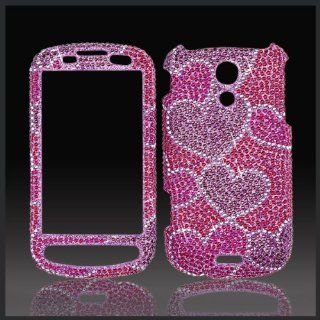 Pink & Purple Hearts "Cristalina" crystal bling case cover for Samsung Epic 4G Cell Phones & Accessories