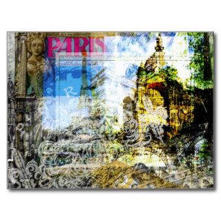 PARIS collage Post Cards