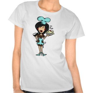 Female Pastry Chef   Black Hair T shirts and Gifts