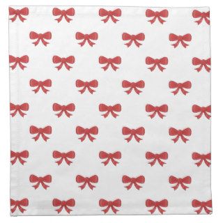 Pretty red bow pattern. cloth napkins
