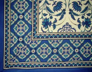 Victorian Bloom Tablecloth 60" x 90" Rectangle   Turquoise