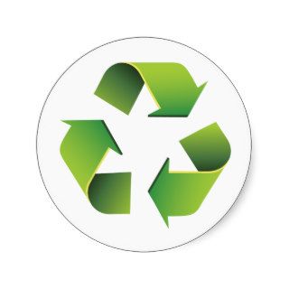 Recycling sign round stickers