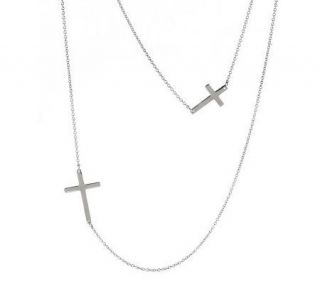 Steel by Design Layered Cross Necklace —