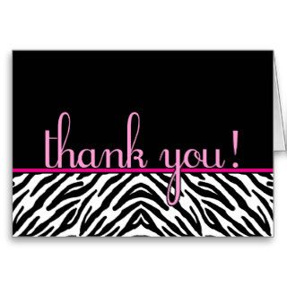 Zebra Print Thank You Note Cards