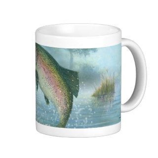 Rainbow trout jumping coffee mug