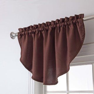 Stylemaster Renaissance Home Fashion Brooke Festoon Valance with Cording, 40 Inch by 19 Inch, Chocolate   Window Treatment Valances