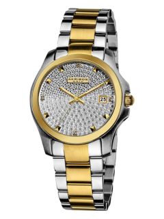 Womens Silver, Gold, & Crystal Watch by Akribos XXIV
