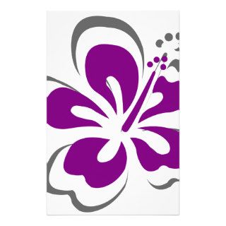 Purple hibiscus Hawaii theme gifts Personalized Stationery