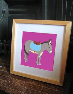 a very cute donkey  limited edition print by vickysworld