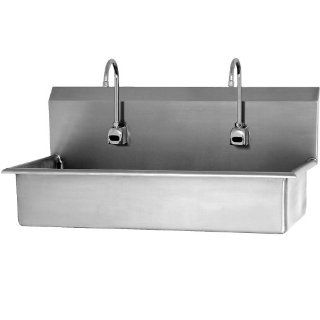 Columbia Products Wall Mount Multi Faucet Sinks   40X20x18"   2 Faucets   Ac Powered Sensor   Workbenches  