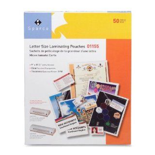Sparco Laminating Pouch, Letter, 9 x 11 1/2 Inches, 3 mil, 50 per Box, CL (SPR01155)  Laminating Supplies 
