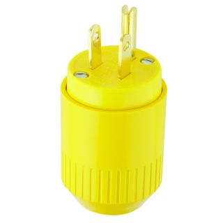 Hubbell HUBBELL, 15 AMP 125 VOLT, YELLOW, 2 POLE, 3 WIRE, THERMOPLASTIC, PLUG, NEMA 5 15P