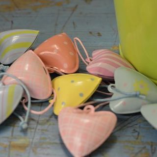12 pastel spring easter tin hearts by pippins gift company