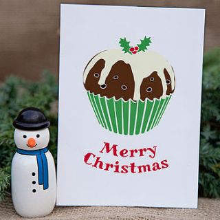 'merry christmas' cupcake card by claire close