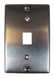 Allen Tel Products AT630B 6 Single Gang, 1 Port, 6 Position, 6 Conductor Wall Telephone Outlet Jack, Stainless Steel