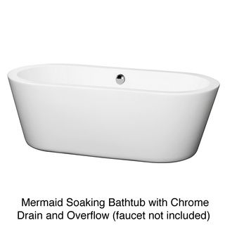 Wyndham Collection Mermaid Free Standing 67 inch Soaking Bathtub Wyndham Collection Soaking Tubs