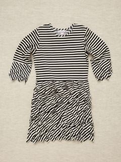 Striped Ruffle Dress by Halabaloo