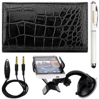 VG Crocodile Wallet Pouch Case (LEA882) for Nokia Lumia 1020 / Nokia Lumi 625 / Nokia Lumia 928 / Nokia Lumia 925 / Nokia Lumia 920 Windows Phones + Cell Phone Windshield Mount + 3.5mm Stereo Auxiliary Audio Cable Cell Phones & Accessories