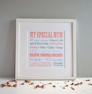 personalised mother's day print by a touch of verse