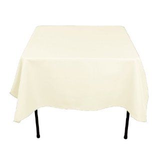 LinenTablecloth 70 Inch Square Polyester Tablecloth Ivory   Rectangle Tablecloth