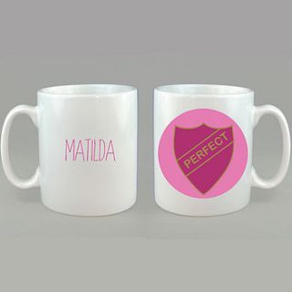 personalised badge mug by a piece of ltd