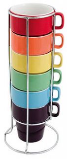 bright cappuccino coffee cup set by the contemporary home