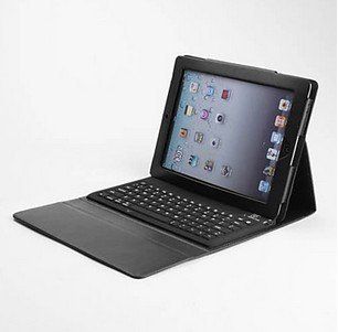 Wireless Bluetooth Keyboard with Protective PU Leather Case Holder for iPad 2/3/4 (Black) Computers & Accessories