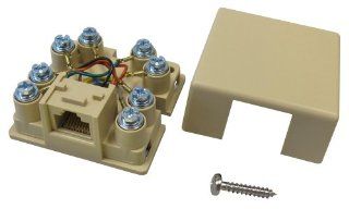 Allen Tel Products AT635C2 1 Port, Mounting Screw, Snap On Cover, 8 Position, 8 Conductor, No Shorting Bar Voice Connecting Block, Ivory
