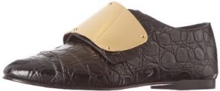 Giuseppe Zanotti Women's Gold Strap Textured Loafer Shoes