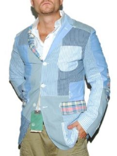 Polo Ralph Lauren Mens Madras Patchwork Blazer Sport Coat Jacket Italy Blue 44R at  Men�s Clothing store