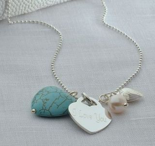 personalised sterling silver and turquoise necklace by hurley burley