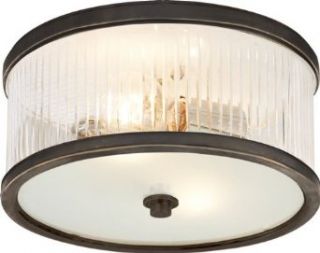 Alexa Hampton Randolph Small Round Flush Mount in Bronze with Crystal and Frosted Glass by Visual Comfort AH4200BZ FG   Semi Flush Mount Ceiling Light Fixtures  