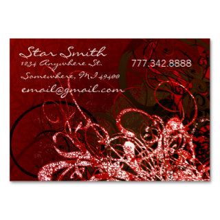 Swirly Florals     Deep Red Business Cards