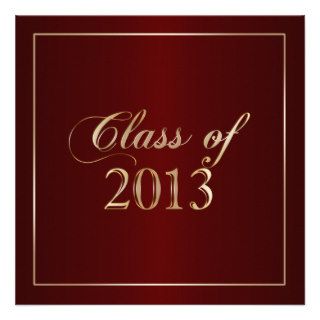 Elegant Maroon and Gold Class of 2013 Invitation