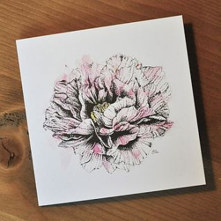 peony greeting card by ella johnston art and illustration