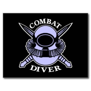 Combat Diver Black Post Cards