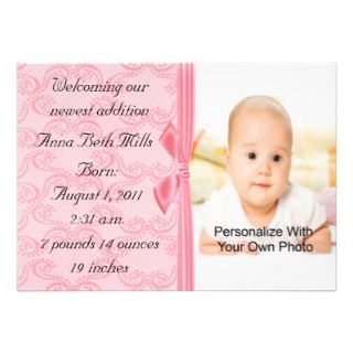 Gracefully Pink Baby Announcements