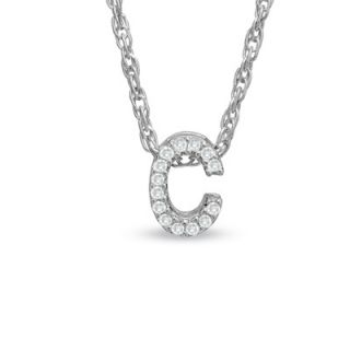 Diamond Accent Initial C Pendant in Sterling Silver   Zales