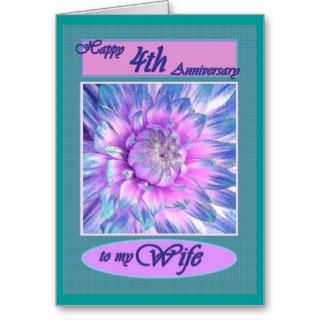 To My Wife   Happy 4th Anniversary Card