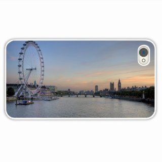 Make Apple Iphone 4 4S City Thames London Evening Big Ben Ferris Wheel Of Boyfriend Gift White Cellphone Shell For Girl Cell Phones & Accessories