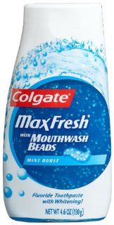 Colgate Max Fresh with Mouthwash Beads, Fluoride Toothpaste with Whitening, Mint Burst, 4.6 Ounce (Pack of 6) Health & Personal Care